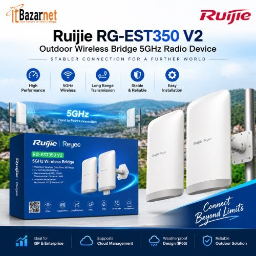 Ruijie Wireless Bridge RG-EST350 V2 5GHz 5KM 867Mbps Outdoor CPE Pair