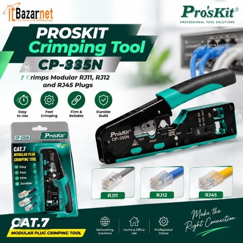 ProsKit Crimping Tool P-335N RJ45 RJ11 RJ12,CAT5,CAT6,CAT7 Image