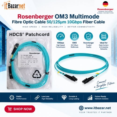 Rosenberger OM3 Multimode Fibre Optic Cable 10Gbps Load