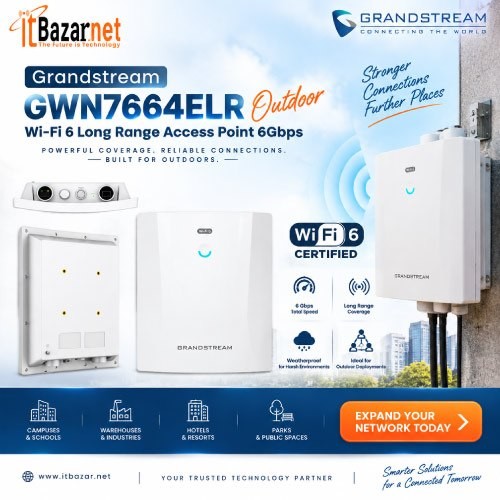 Grandstream GWN7664ELR Outdoor AX6000 WiFi6 Access Point 2.5G PoE+ & SFP Image