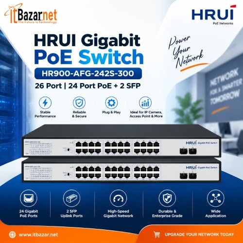 Gigabit PoE Switch Hrui HR900-AFG-242S-300 Intelligent 26Port Gigabit Switch Image