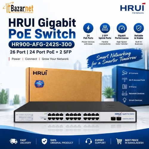 Gigabit PoE Switch Hrui HR900-AFG-242S-300 Intelligent 26Port Gigabit Switch Image