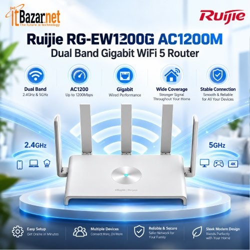 Ruijie RGEW1200G AC1200M Dual Band Gigabit WiFi 5 Router Image