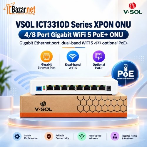 VSOL ICT3310D XPON ONU 8Port Gigabit WiFi+PoE ONU Image