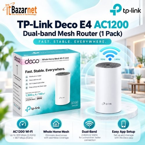 TPLink Deco E4 AC1200 Dual Band Mesh WiFi Router Image