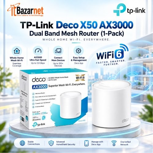 TPLink Deco X50 AX3000 WiFi6 Mesh Router 1Pack