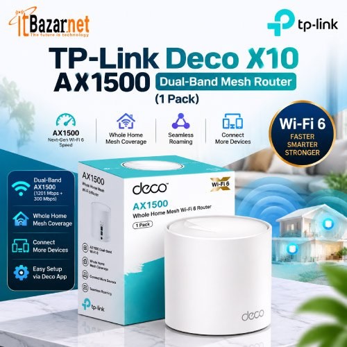 TPLink Deco X10 AX1500 WiFi6 Mesh Router 1Pack