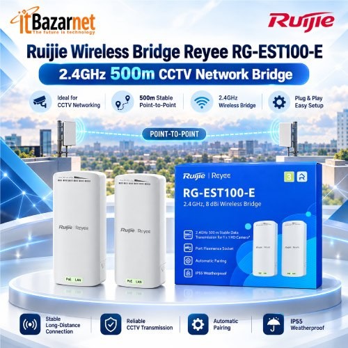 Ruijie Wireless Bridge RG-EST100E 2.4GHz 500m Radio Point To Point