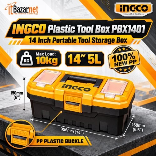 INGCO Tool Box Plastic PBX1401 14 Inch