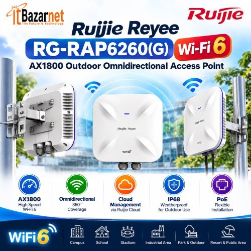 Outdoor Ap Ruijie RG-RAP6260(G) WiFi6 AX1800 Omnidirectional Access Point Image