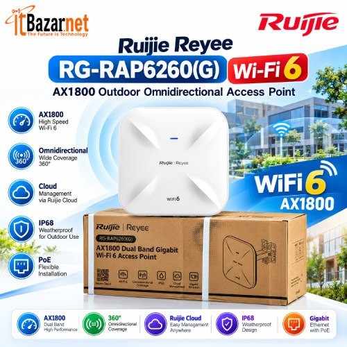 Outdoor Ap Ruijie RG-RAP6260(G) WiFi6 AX1800 Omnidirectional Access Point Image