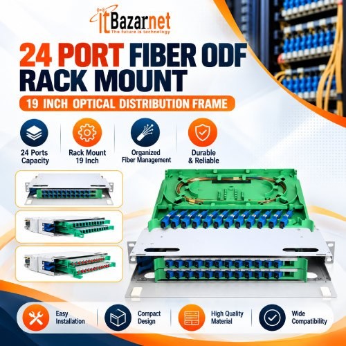 24Port Fiber ODF Rack Mount 19 Inch SC Loaded Image