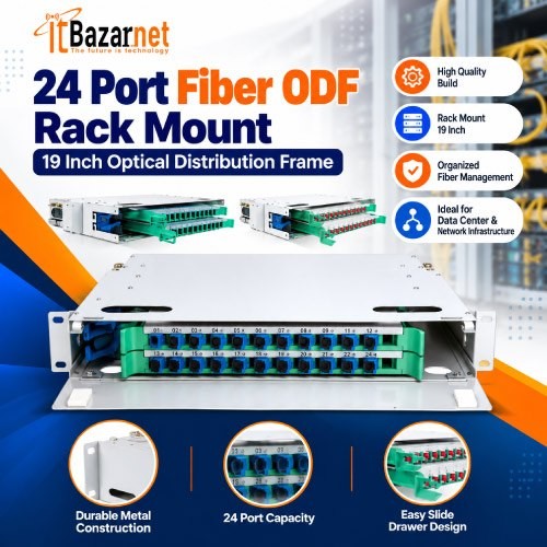 24Port Fiber ODF Rack Mount 19 Inch SC Loaded Image