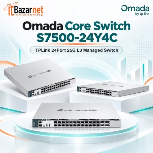 Omada Core Switch S7500-24Y4C TPLink 24Port 25G L3 Managed Switch Image