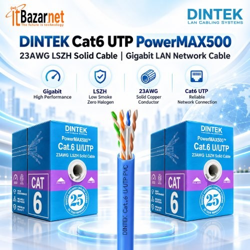 Dintek Cat6 UTP Cable PowerMAX500 23AWG LSZH Solid Cable Image