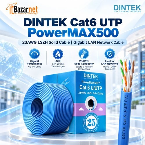 Dintek Cat6 UTP Cable PowerMAX500 23AWG LSZH Solid Cable Image