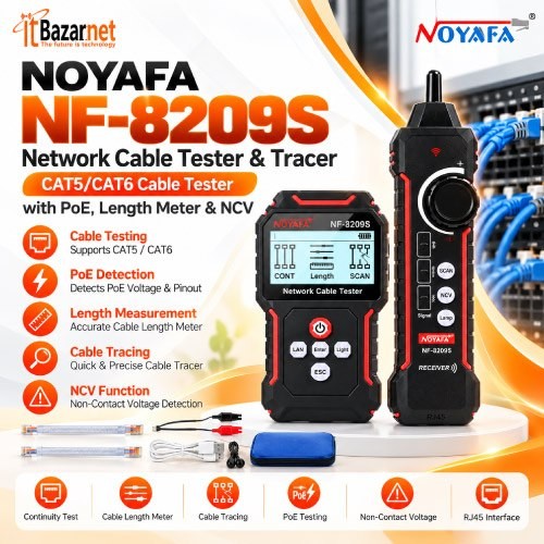 Noyafa Cable Tracer With Tester  PoE NF8209S Image