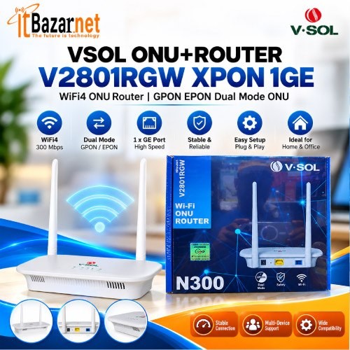 ONU Router VSOL  V2801RGW XPON 1GE WiFi4 ONU Router Image