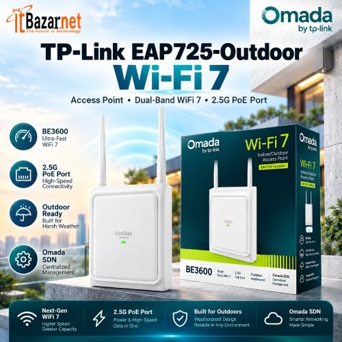 TPLink EAP725 Outdoor Ap BE5000 WiFi7 2.5G PoE Image