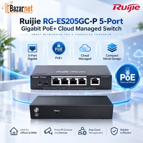Ruijie Managed PoE Switch RG-ES205GC-P 5Port Gigabit Smart Cloud Managed Image