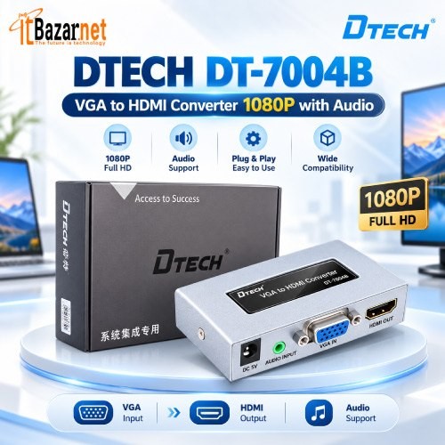 DTECH DT7004B VGA to HDMI Converter 1080P with Audio Image