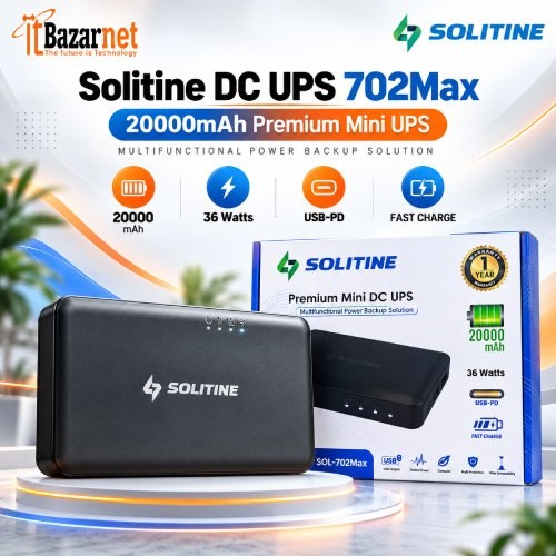 Solitine 702 MAX 2000Mah Mini DC UPS For Router ONU Backup Image