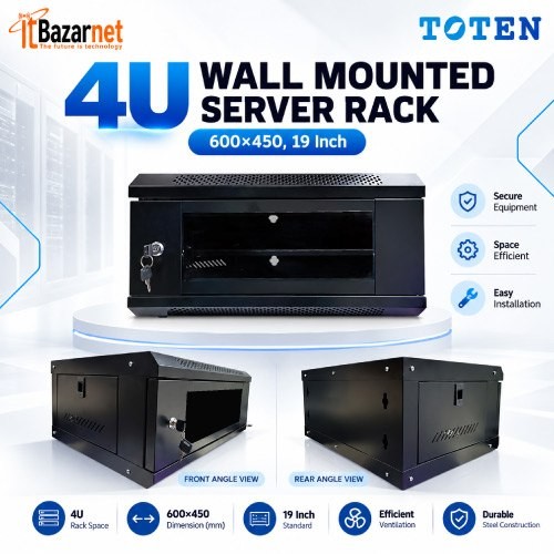 4U Wall Mount Server Rack 19Inch With PDU Image