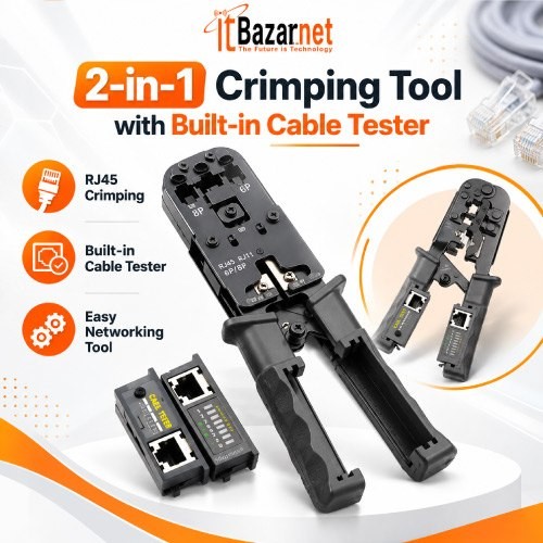 Crimper with Cable Tester 2in1 Multifunction Crimping Tool