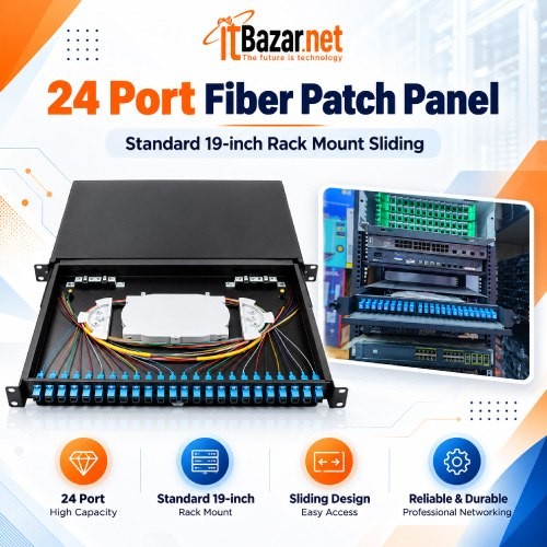 24 Port Optical Fiber Patch Panel Sliding Rack Mount Image