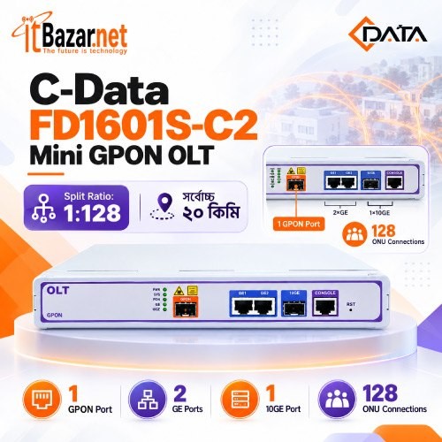 CData Mini GPON OLT FD1601S-C2 10G Uplink 1x128 Port Image