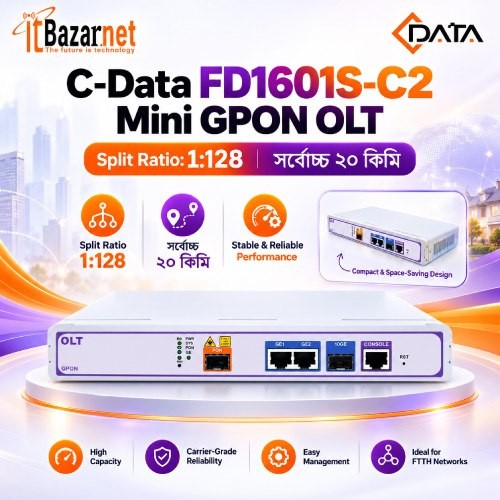 CData Mini GPON OLT FD1601S-C2 10G Uplink 1x128 Port Image