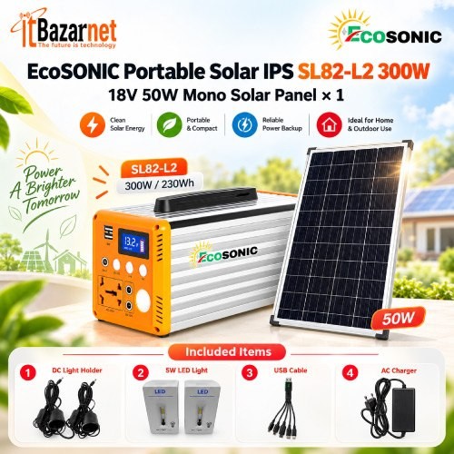 EcoSONIC Portable Solar IPS SL82-L2 300W 50W Mono Solar Panel