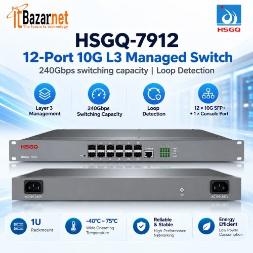 HSGQ 10G Managed Switch 12Port L3 7912 Image