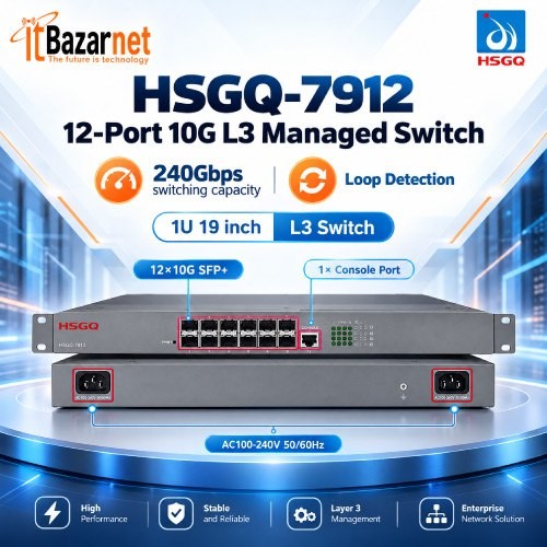 HSGQ 10G Managed Switch 12Port L3 7912 Image